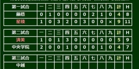 【高校野球】中央学院1点及ばず、大谷初戦で散る　済美の矢野はサイクル王手の4安打