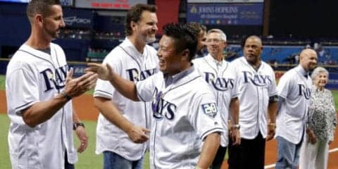 【MLB】岩村明憲氏がレイズで始球式　本拠地ファンから歓声に「本当にうれしかった」