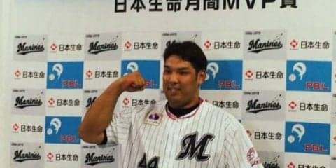 ロッテ井上が7月月間MVP受賞　豪雨被害の故郷思い「本当に広島にも届いたら」