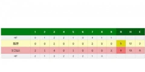 ヤクルト2位死守　バレンティンが30号2ラン　虎は岩田の危険球退場響く