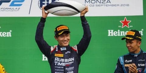 ホンダ育成の21歳・牧野任祐、F1イタリアGP併催戦でF2初優勝