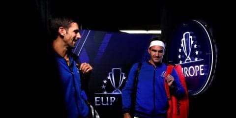 【速報】フェデラー／ジョコビッチ 夢のダブルスは敗れる。ジョコがフェデラーにボールぶつけるハプニングも[レーバー・カップ]