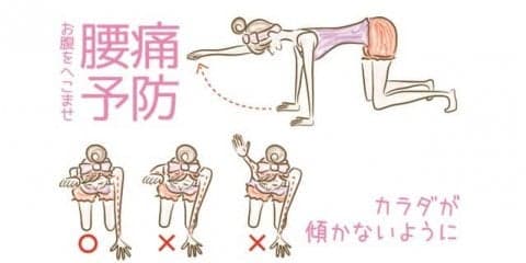 お腹をへこませ腰痛予防