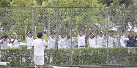 【庭球部男子】 ダブルス３で勝利！ 残りの試合はあすに順延