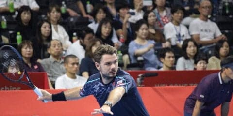 ワウリンカはストレート白星で2回戦進出。明日のシャポバロフ戦へ[楽天ジャパンオープン]