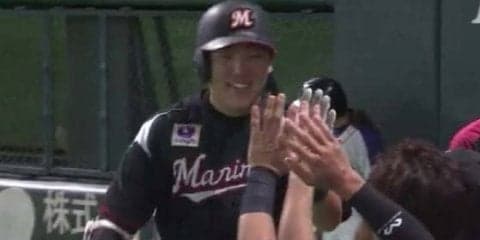 ロッテのドラ1安田、プロ初本塁打　45打席目、昨季最多勝の鷹・東浜から