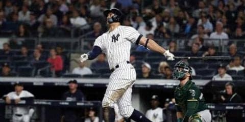 【MLB WCゲーム】スタントン特大アーチはPO史上最速189キロ！　初回のジャッジを抜き更新