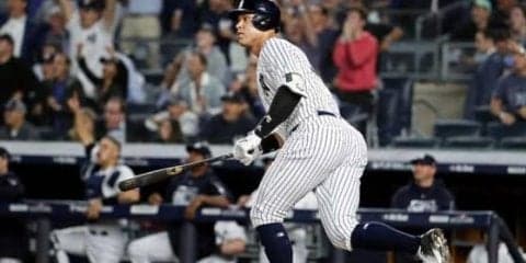 【MLB WCゲーム】ジャッジ先制2ランはPO史上最速187キロの弾丸アーチ　飛距離も130Mの特大弾