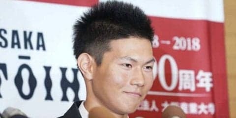 大阪桐蔭・藤原、ロッテ1位指名に笑顔　「大きな目標としてトリプル3」