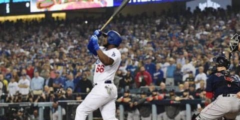 【MLB】ドジャースが6回に4点先制！　プイグ特大3ラン　地元ファンは球場揺れる大歓声