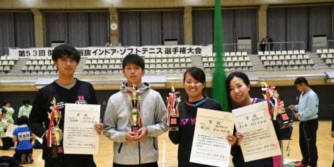 【ソフトテニス部】二階堂・廣瀧組、安田・中村組が関西インドア入賞！
