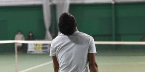 【庭球部男子】 本間まさかの初戦敗退