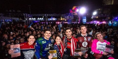 世界一アツい氷上バトル「Red Bull Crashed Ice Yokohama 2018」でキャメロン・ナーズとアマンダ・トルンゾが優勝