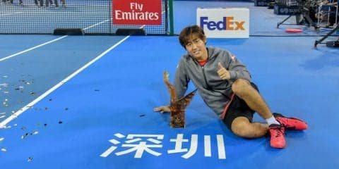初Vの西岡「僕の強みはメンタルとスタミナ」。スピーチでは錦織を交えた冗談も[ATP250 深セン]