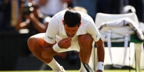 ジョコビッチ ウィンブルドンでの「芝食い」に続く全豪優勝のパフォーマンスは「木登り」か