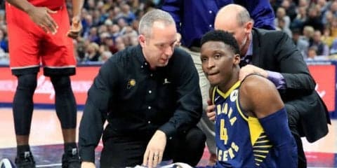 ビクター・オラディポが右ヒザを負傷、ペイサーズの4年連続プレーオフ出場に暗雲