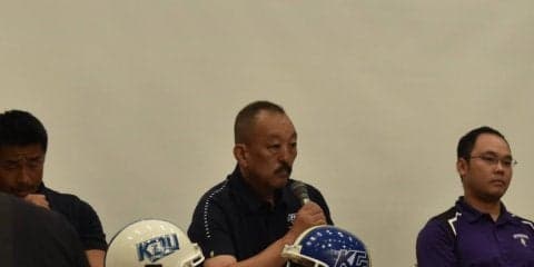 【アメリカンフットボール部】 リーグ戦前合同記者会見が行われる