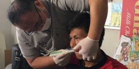 ロッテ新人9選手が咬合力測定　ドラ1藤原は最下位に苦笑「弱いですね」