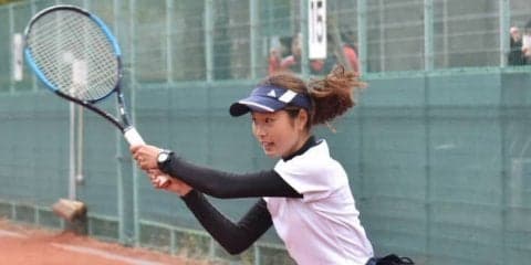 【庭球部女子】　シングルスで２人が３回戦進出！ ２試合があすへ持ち越し
