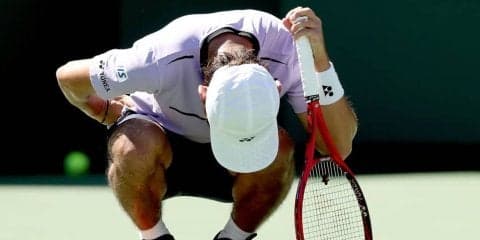 西岡 初のマスターズベスト8ならず。痛みで試合を続けられず途中棄権[ATP1000 インディアンウェルズ]