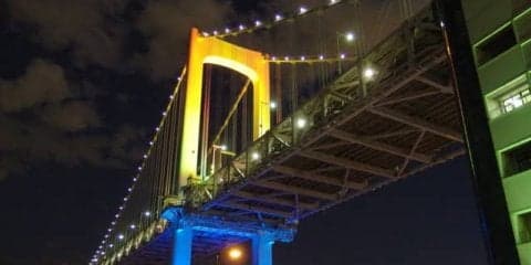 レインボーブリッジ、ベイブリッジ、鶴見つばさ橋でライトダウン　3月30日アースアワー