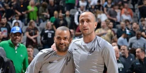 『ホーネッツ』のパーカーが『スパーズ』専用機で盟友ジノビリの永久欠番式典へ