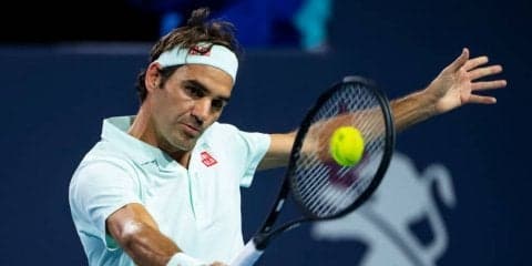 フェデラー、世界7位アンダーソンに圧勝でベスト4入り。女子はハレプが同大会初の決勝進出ならず