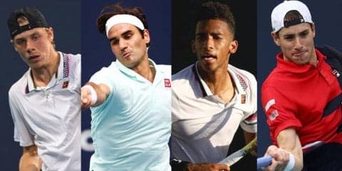 フェデラーが19歳シャポバロフとの準決勝に臨む。18歳新星は前年優勝イズナーと対戦