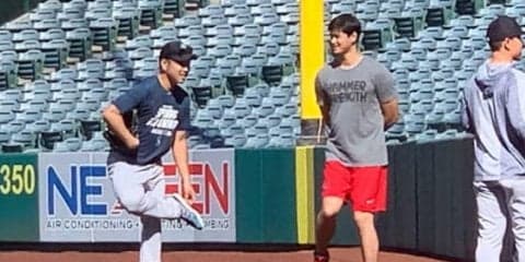 【MLB】大谷翔平が菊池雄星と“メジャー初対面”　エ軍「花巻東高校から大リーグへ」