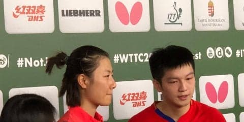 【卓球】世界ランク1位同士の中国混合ペア、初戦快勝＜世界卓球2019＞