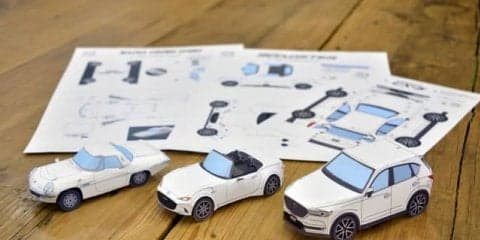 共同開催イベント「Car Cafe」で マツダ車のペーパークラフトを配布…筑フェス2019