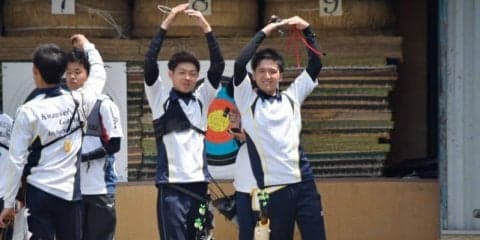 【洋弓部男子】 桃学大に圧勝し、入れ替え戦出場決定！