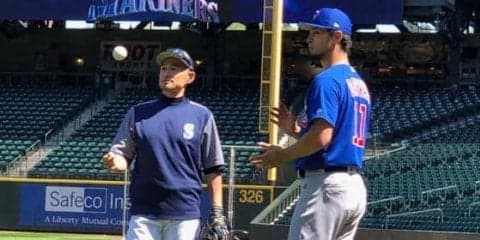 【MLB】ダルビッシュ、次回登板へブルペンで43球　イチロー氏の元へ走り寄って談笑