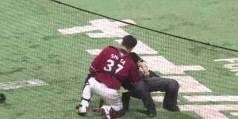 楽天嶋が見せた気遣い…　小飛球追い弾き飛ばした球審をすぐさまフォロー