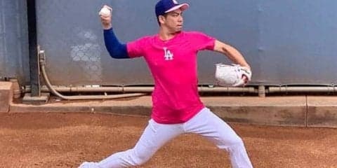 【MLB】前田健太、次回登板は16日パドレス戦　母の日仕様“ピンク姿”でブルペン入り