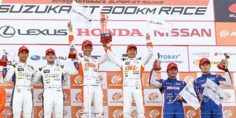 【SUPER GT 第3戦】レクサスがGT500クラスの表彰台を独占、TOM'Sチームは決勝も1-2…中嶋一貴＆関口雄飛が今季初優勝