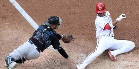 「どうやったら足をこんな風に…」　ナ軍ソトの“超人スライディング”にMLB公式驚愕