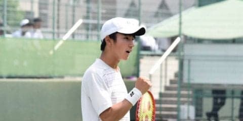 【庭球部男子】　シングルス２名、ダブルス１組が２回戦進出