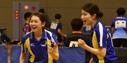 【卓球部】 男子ダブルスは全組４強入りならず、女子ダブルスは２組が４強
