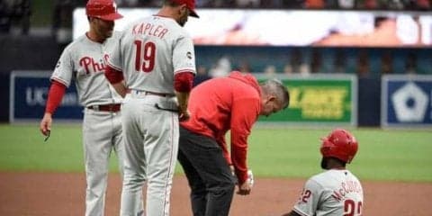 【MLB】こんな負傷の仕方って…マカッチェンが“頭脳的プレー”で塁間に挟まれ左膝痛める