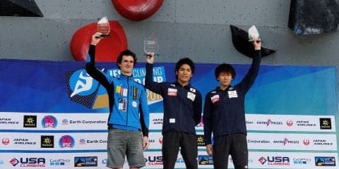楢崎智亜が自身2度目の年間王者に返り咲き！「IFSCボルダリングW杯 ベイル 2019」