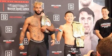 堀口恭司、史上初の「2団体同時制覇」に向けて前日計量を余裕パスも思わぬ難敵？　RENAも「くノ一姿」で公開計量で米メディアから注目