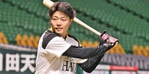 元岩手の“二刀流”　鷹・松本裕、第1打席で快音響かせ二塁打　高校時代は通算54本塁打