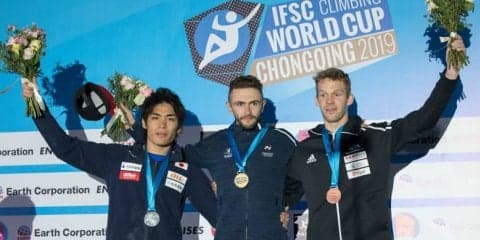 楢崎智亜、野口啓代が開幕戦に続く2位／ボルダリングW杯2019第3戦 中国・重慶大会