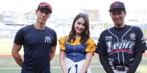 メキシコ在住のAKB入山杏奈さん、久保vs荒波の“元DeNA対決”で始球式に登場
