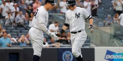 【MLB】ヤンキース、メジャー新記録の28試合連続本塁打　初回にジャッジら2者連続弾