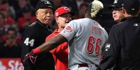 【MLB】プイグ、退場宣告に激昂→ヘルメット＆バット投げで不満爆発　ベル監督も退場処分