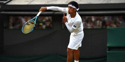 杉田 ナダルに敗れるも会場からは大きな拍手。先にブレークするなど見せ場も[ウィンブルドン]