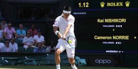 錦織 リターンゲームで50%以上のポイントを獲得。ネットプレーも75%が成功と好調を維持[ウィンブルドン]