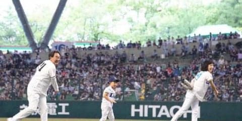 東尾修氏、東尾理子さんが親子3世代始球式　全員ノーバンの圧巻投球